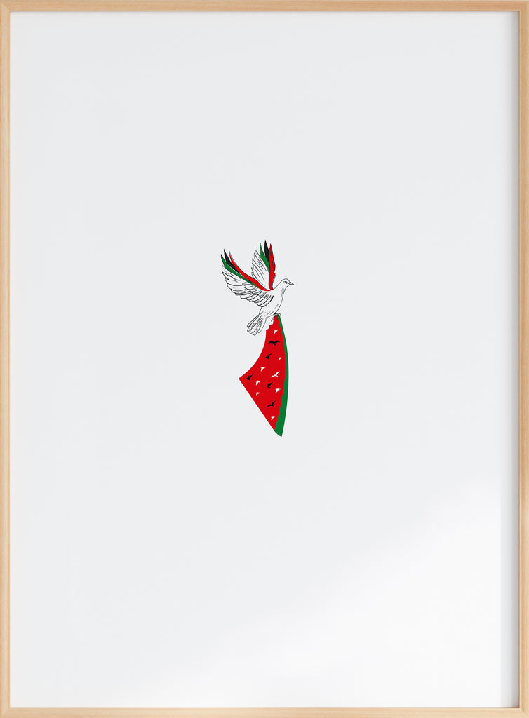 Palestine Gaza Landkarte Wassermelone Taube Poster